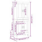 vidaXL Buffet haut Noir 69 5x34x180 cm Bois d'ingénierie
