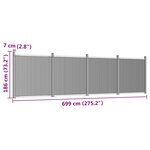 vidaXL Panneau de clôture gris 699x186 cm WPC