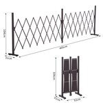 Barrière extensible rétractable barrière de sécurité avec roulette 405L x 31l x 104H cm alu métal chocolat