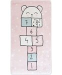 Tapis enfant Marelle 80 x 150 cm - Rose