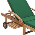 vidaXL Chaises longues avec coussins 2 Pièces Bois de teck solide Vert