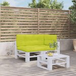 vidaXL Coussins de palette lot de 3 vert vif tissu