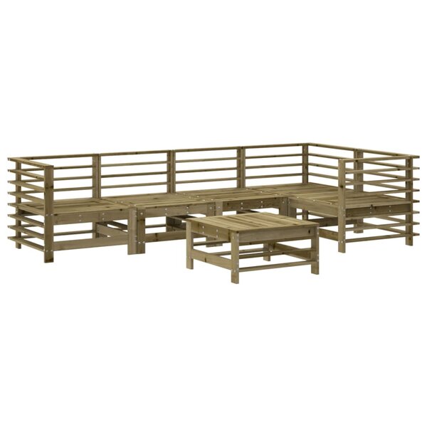 vidaXL Salon de jardin 6 Pièces bois de pin imprégné