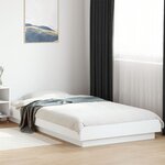 vidaXL Cadre de lit avec lumières LED blanc 75x190cm bois d'ingénierie