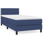 vidaXL Sommier à lattes de lit avec matelas Bleu 100x200 cm Tissu