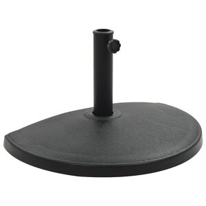 vidaXL Socle demi-rond de parasol Polyrésine 15 kg Noir