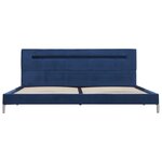 vidaXL Cadre de lit avec LED Bleu Tissu 160x200 cm