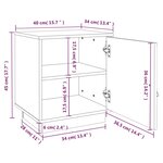 vidaXL Tables de chevet 2 Pièces Gris 40x34x45 cm Bois de pin massif