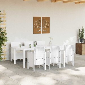 vidaXL Ensemble de salle à manger pour jardin 7 Pièces Blanc Rattan Polt