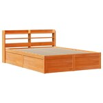 vidaXL Cadre de lit avec tête de lit cire marron 120x190cm bois de pin