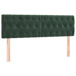 vidaXL Tête de lit à LED Vert foncé 160x7x78/88 cm Velours