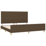 vidaXL Cadre de lit avec tête de lit marron foncé 200x200 cm Tissu
