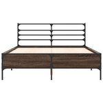 vidaXL Cadre de lit chêne marron 140x190 cm bois d'ingénierie et métal