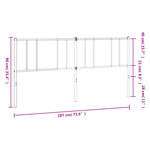 vidaXL Tête de lit métal noir 180 cm
