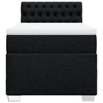 vidaXL Sommier à lattes de lit avec matelas Noir 100x200 cm Tissu