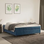 vidaXL Cadre de lit Bleu foncé 180x200 cm Velours