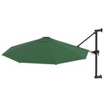 vidaXL Parasol mural avec mât métallique 300 cm Vert