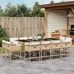 vidaXL Ensemble à manger de jardin et coussins 13 Pièces beige
