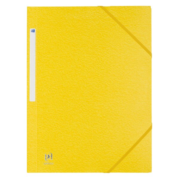 Chemise à élastique 3 rabats oxford 24 x 32 cm dos 3 cm - couleurs classiques jaune - lot de 10