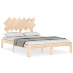 vidaXL Cadre de lit avec tête de lit 120x200 cm bois massif