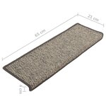 vidaXL Tapis d'escalier autocollants 15 Pièces 65x21x4 cm Gris et beige