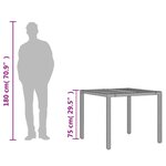 vidaXL Table de jardin et dessus en bois d'acacia gris résine tressée