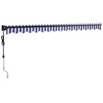 vidaXL Auvent rétractable automatique bleu et blanc 4x3 m