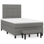 vidaXL Sommier à lattes de lit avec matelas gris foncé 120x190cm tissu