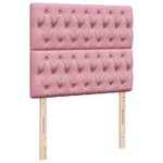 vidaXL Sommier à lattes de lit avec matelas Rose 120x200 cm Velours