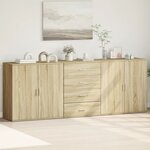 vidaXL Buffets 3 Pièces Chêne sonoma Bois d'ingénierie