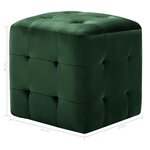 vidaXL 2 Pièces Poufs Vert 30 x 30 x 30 cm Tissu velours