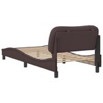 vidaXL Cadre de lit avec tête de lit Marron foncé 90x200 cm Tissu