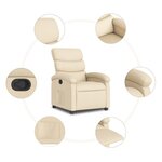 vidaXL Fauteuil inclinable Crème Tissu
