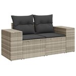 vidaXL Salon de jardin 9 Pièces avec coussins gris clair résine tressée