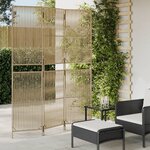 vidaXL Cloison de séparation 3 panneaux beige résine tressée