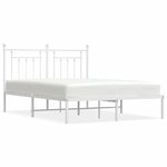 vidaXL Cadre de lit métal avec tête de lit blanc 140x200 cm