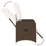 vidaXL Chaise inclinable de jardin avec coussins marron résine tressée