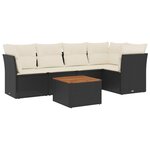 vidaXL Salon de jardin 6 Pièces avec coussins noir résine tressée