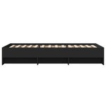 vidaXL Cadre de lit sans matelas noir 90x190 cm bois ingénierie