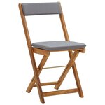 vidaXL Ensemble de bistro pliable 3 Pièces avec coussins Acacia solide