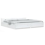 vidaXL Cadre de lit avec tiroirs Blanc 180x200 cm Super King