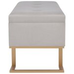 vidaXL Banc avec compartiment de rangement 105 cm Gris Velours