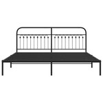 vidaXL Cadre de lit métal avec tête de lit noir 200x200 cm