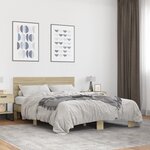 vidaXL Cadre de lit chêne sonoma 120x190 cm bois d'ingénierie et métal