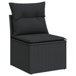 vidaXL Salon de jardin 10 Pièces avec coussins noir résine tressée