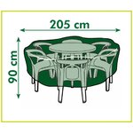 Nature Housse de mobilier de jardin pour tables rondes 205x205x90 cm