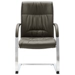 Chaise fauteuil siège de bureau informatique étude cantilever similicuir gris 02_0023991
