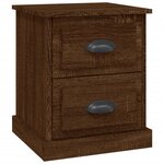 vidaXL Table de chevet chêne marron 39x39x47 5 cm bois d'ingénierie