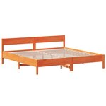 vidaXL Cadre de lit sans matelas cire marron 200x200cm bois pin massif