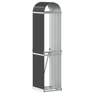 vidaXL Porte-bûches anthracite 40x45x170 cm acier galvanisé